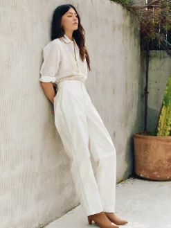 Women Imogene + Willie baker striped trouser in white