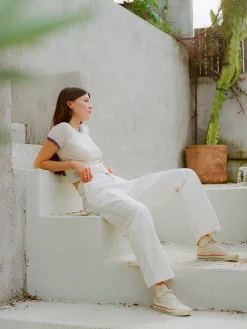 Women Imogene + Willie baker striped trouser in white