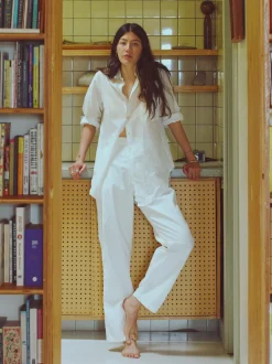 Women Imogene + Willie baker striped trouser in white