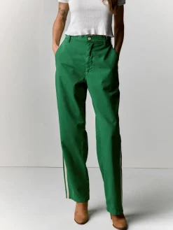 Women Imogene + Willie baker striped trouser in kelly green
