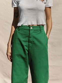 Women Imogene + Willie baker striped trouser in kelly green