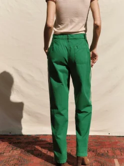 Women Imogene + Willie baker striped trouser in kelly green