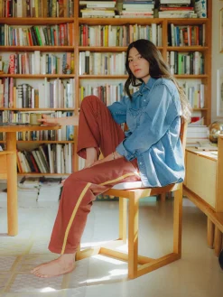 Women Imogene + Willie baker striped trouser in terra