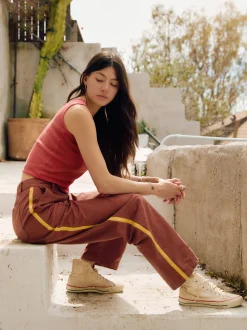 Women Imogene + Willie baker striped trouser in terra