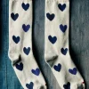 Women Imogene + Willie blue heart sock in natural