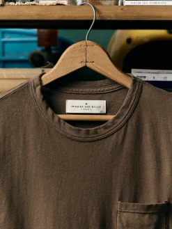 Imogene + Willie brown knit pocket tee