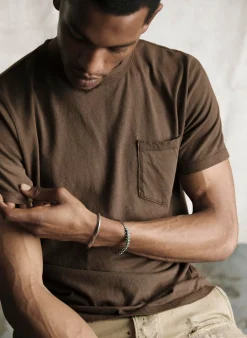 Imogene + Willie brown knit pocket tee