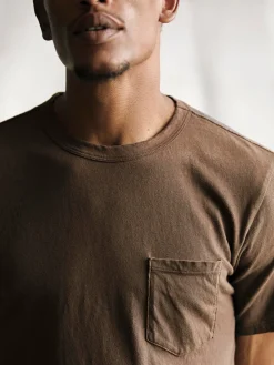 Imogene + Willie brown knit pocket tee