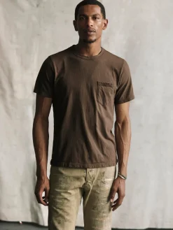 Imogene + Willie brown knit pocket tee
