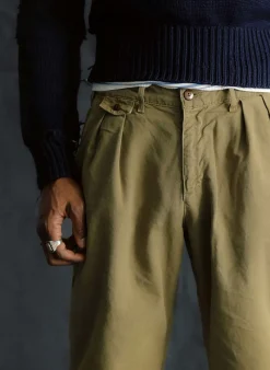 Imogene + Willie campbell pleated chino in field tan