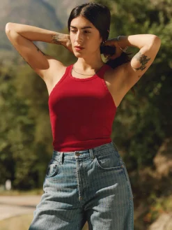 Women Imogene + Willie cardinal ribbed racerback tank