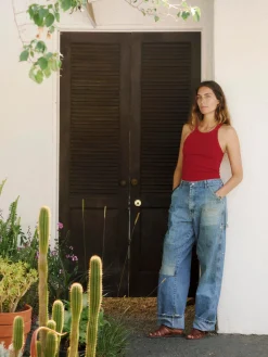 Women Imogene + Willie cardinal ribbed racerback tank