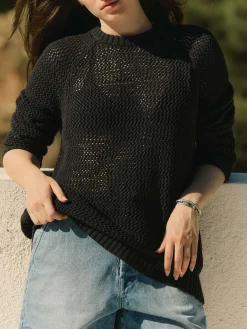Women Imogene + Willie cascabel open weave sweater in black