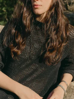 Women Imogene + Willie cascabel open weave sweater in black