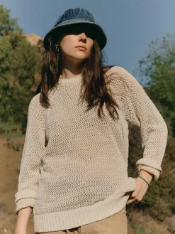 Women Imogene + Willie cascabel open weave sweater in natural