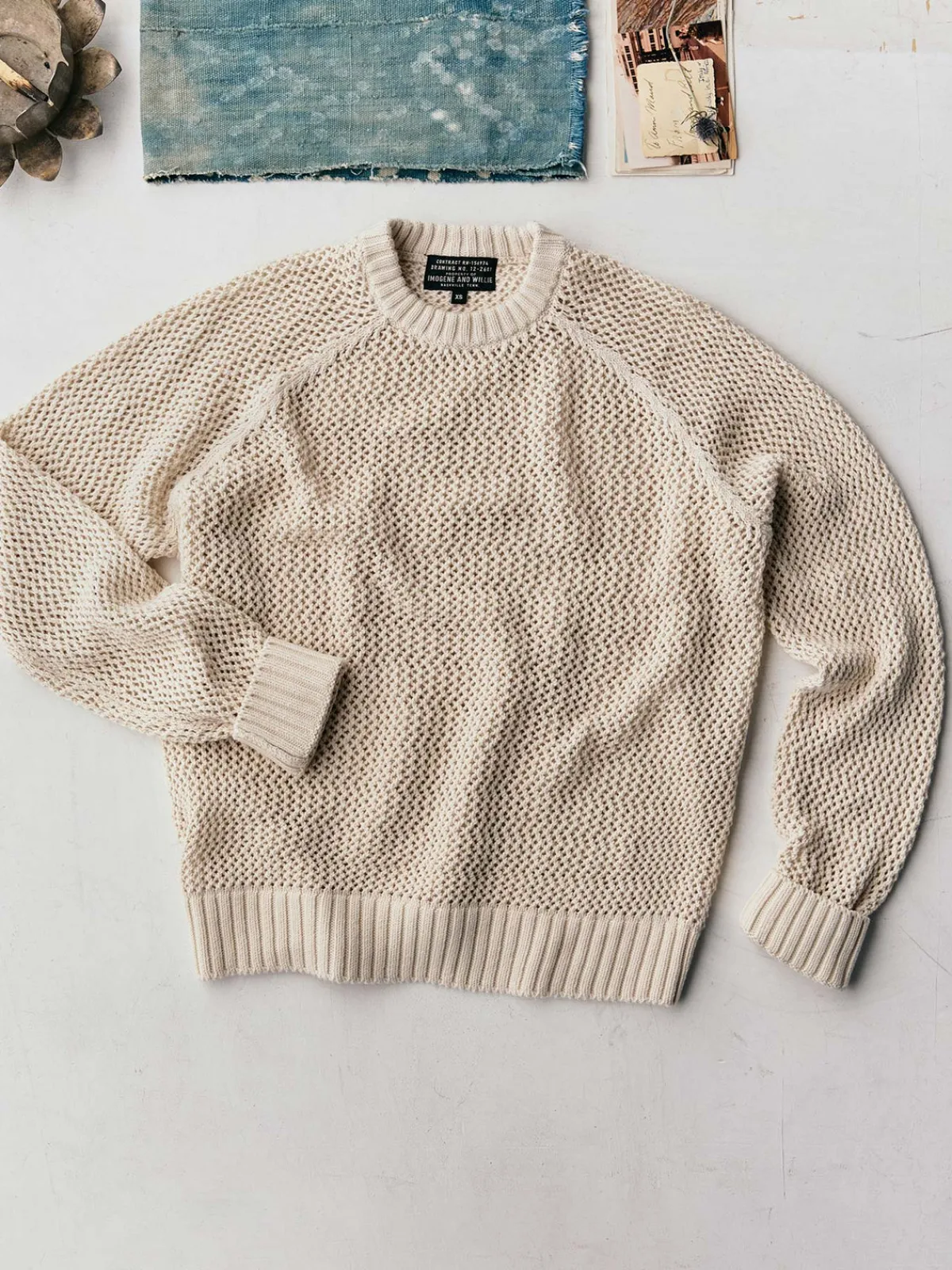 Women Imogene + Willie cascabel open weave sweater in natural