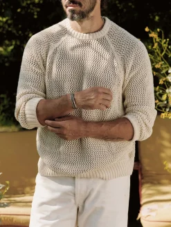 Imogene + Willie cascabel open weave sweater in natural