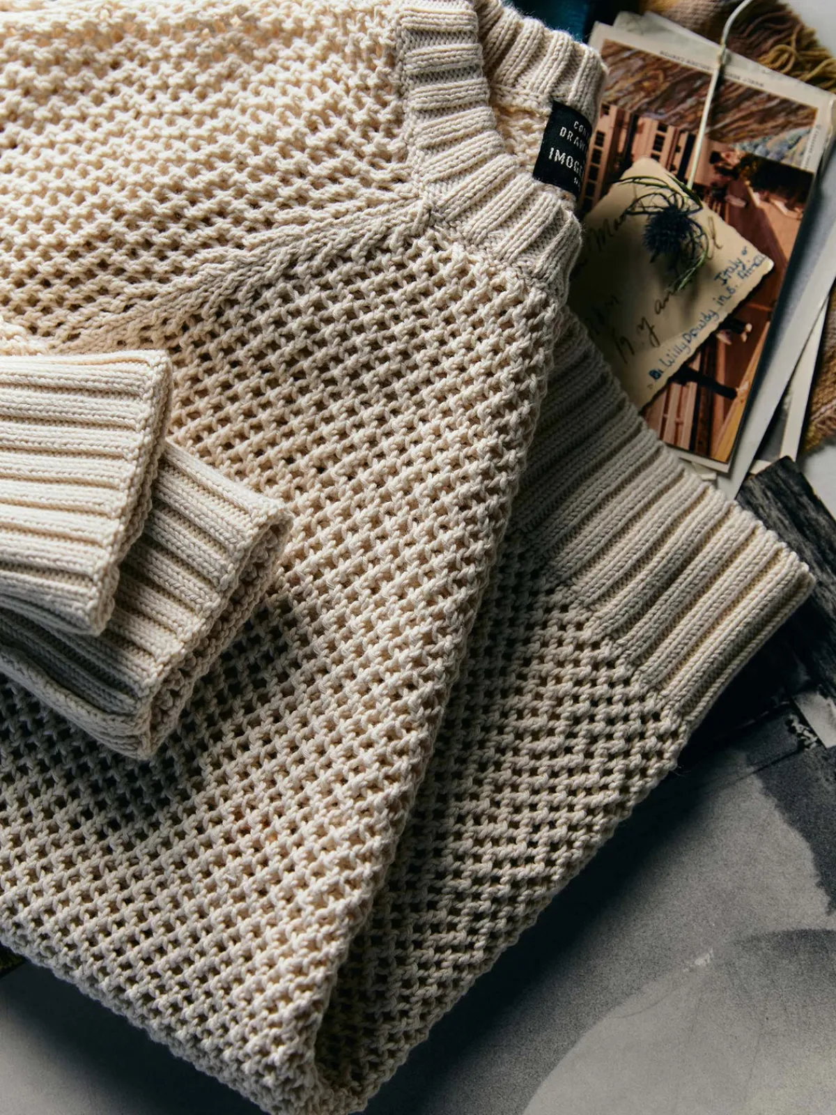 Imogene + Willie cascabel open weave sweater in natural