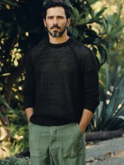 Imogene + Willie cascabel open weave sweater in black