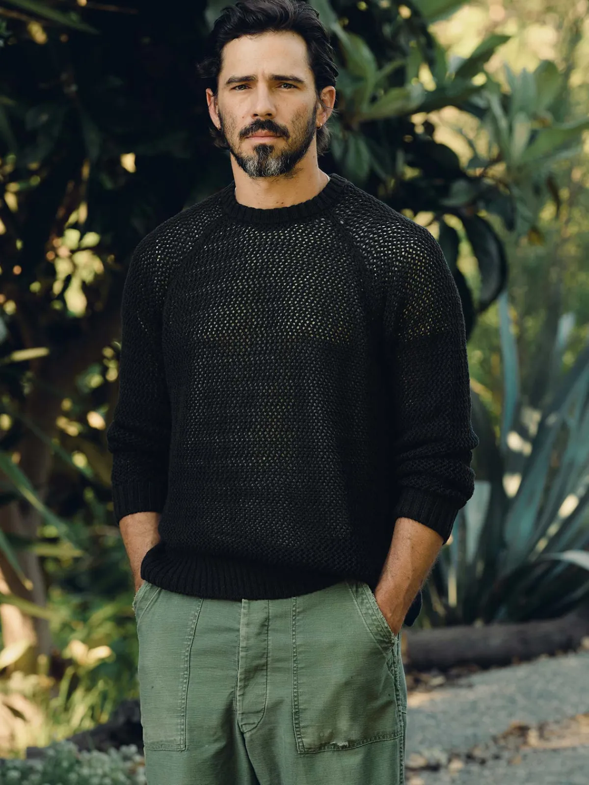 Imogene + Willie cascabel open weave sweater in black