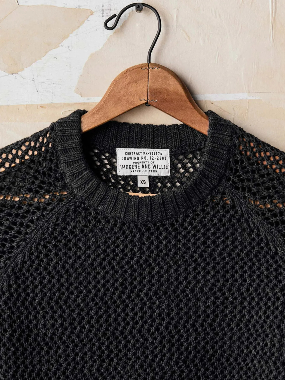 Imogene + Willie cascabel open weave sweater in black