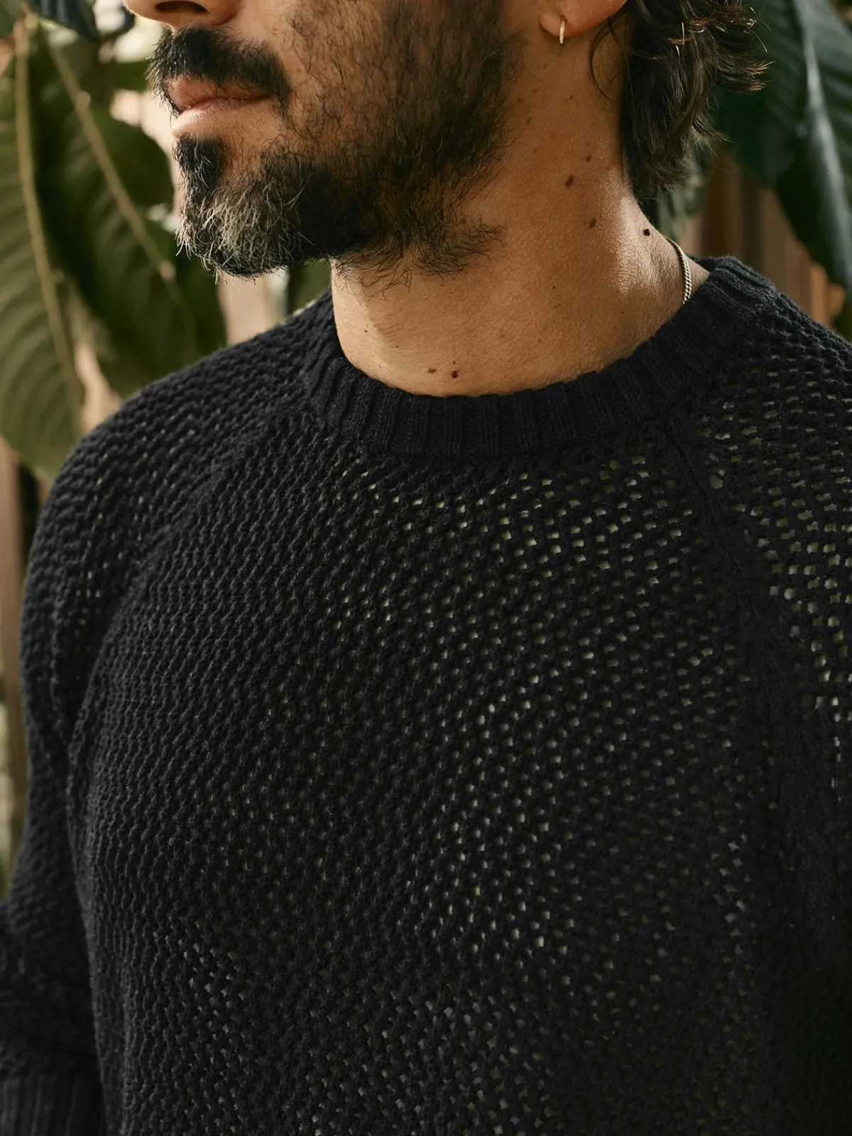 Imogene + Willie cascabel open weave sweater in black