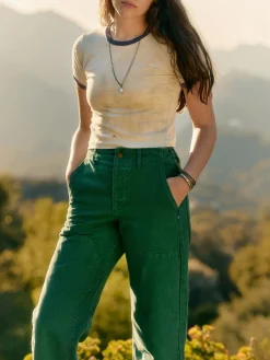 Women Imogene + Willie clarke canvas workpant in spruce