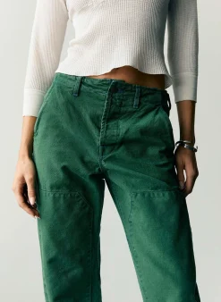 Women Imogene + Willie clarke canvas workpant in spruce