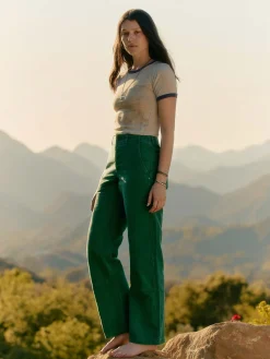 Women Imogene + Willie clarke canvas workpant in spruce