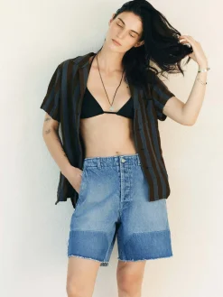 Women Imogene + Willie clarke washed denim cutoff short