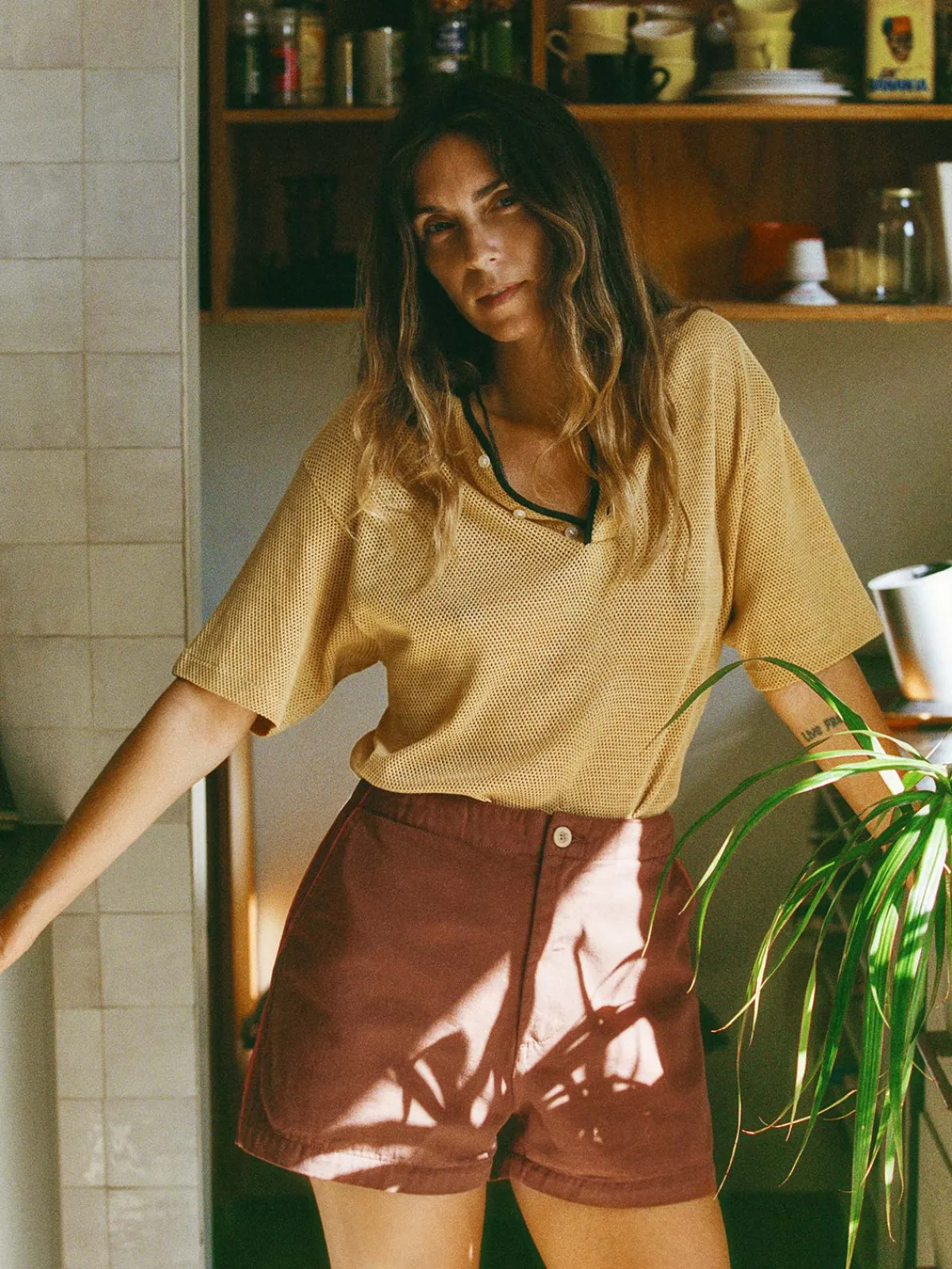 Women Imogene + Willie club short in terracotta