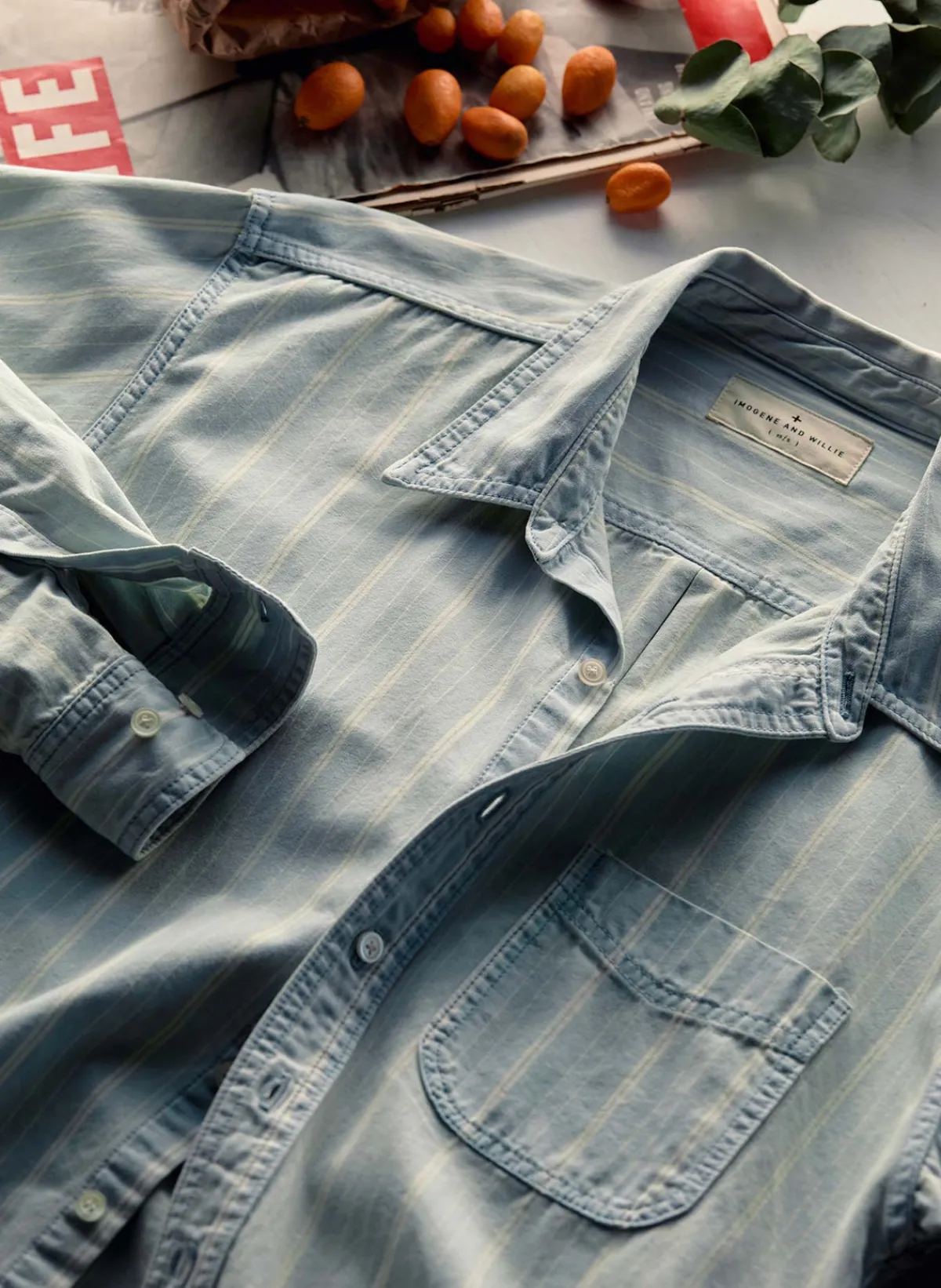 Women Imogene + Willie clyde striped denim button up
