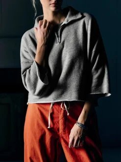 Women Imogene + Willie cut sleeve cropped quarter zip