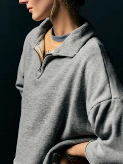 Women Imogene + Willie cut sleeve cropped quarter zip