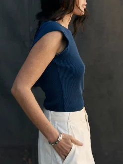 Women Imogene + Willie cut sleeve thermal in navy
