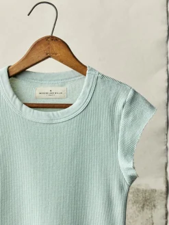 Women Imogene + Willie cut sleeve thermal in sky blue