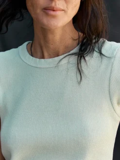 Women Imogene + Willie cut sleeve thermal in sky blue