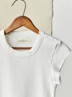 Women Imogene + Willie cut sleeve thermal in white