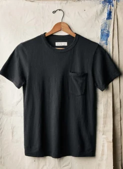 Imogene + Willie faded black knit pocket tee