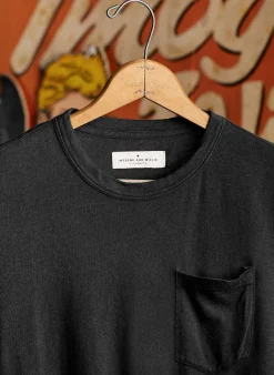 Imogene + Willie faded black knit pocket tee