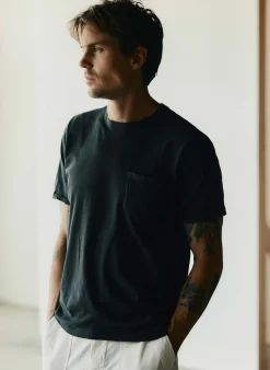 Imogene + Willie faded black knit pocket tee