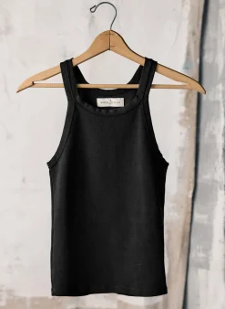 Women Imogene + Willie faded black ribbed racerback tank
