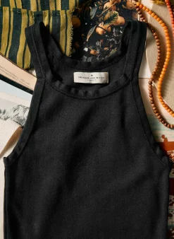 Women Imogene + Willie faded black ribbed racerback tank