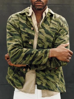 Imogene + Willie fatigue jacket in brushstroke camo