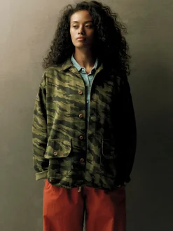 Women Imogene + Willie fatigue jacket in brushstroke camo