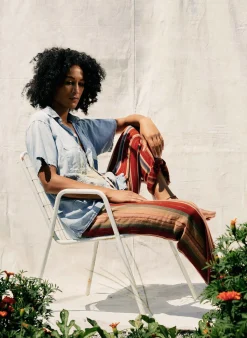 Women Imogene + Willie fethiye in hand-loomed coastal stripe