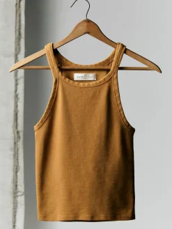 Women Imogene + Willie field brown ribbed racerback tank