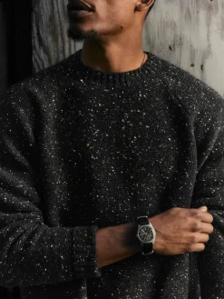 Imogene + Willie galway wool sweater in black nep