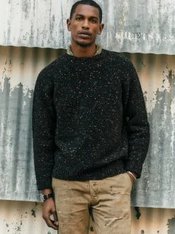 Imogene + Willie galway wool sweater in black nep