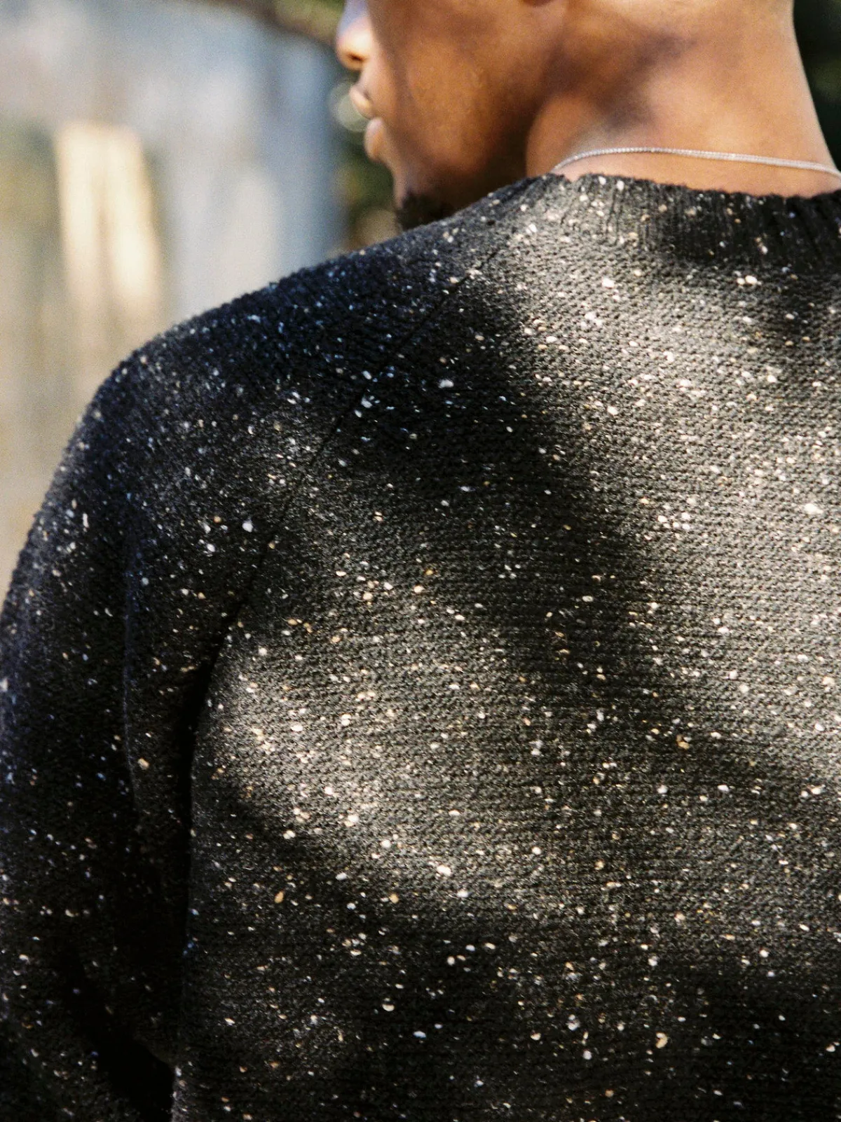 Imogene + Willie galway wool sweater in black nep